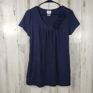 oh baby by motherhood maternity navy blue short sleeve tshirt women's L